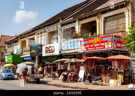 Bâtiments De L'Ère Coloniale, Battambang, Cambodge. Banque D'Images