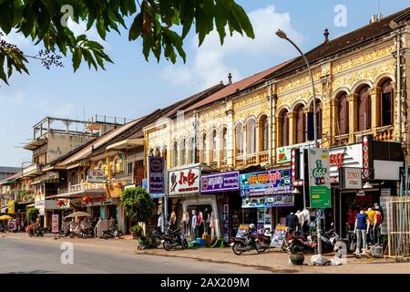 Bâtiments De L'Ère Coloniale, Battambang, Cambodge. Banque D'Images
