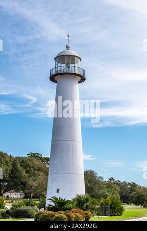 Phare de Biloxi construit en 1848, Biloxi, Mississippi, États-Unis Banque D'Images