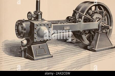 Moteurs à vapeur fixes, simples et composés, en particulier adaptés à l'éclairage électrique . Moteur À Ligne Droite. INSTALLATIONS d'ÉCLAIRAGE électrique. Points, qui porteront beaucoup plus d'étude étendue que le theypeut être donné dans le petit espace qui peut ici être autorisé pour la description du moteur. Le problème, proposé par l'inventeur lui-même, était de concevoir un moteur qui, tout en se composant du plus petit nombre possible de pièces, devrait néanmoins être économique dans son utilisation de la vapeur, capable de la réglementation la plus parfaite possible avec un dispositif connu, fort et raide dans chaque partie subje Banque D'Images