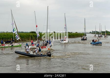 Caranten Normandie France ; rassemblement pour la course de tous les ports yacht Banque D'Images