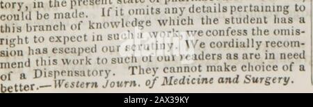 Conférences sur les principes et la pratique de la physique : administré au King's College, Londres . système de chirurgie en langue anglaise.—2 V. Y. Journal de médecine. Le compte le plus complet et le plus complet de l'art et de la science de la chirurgie ui notre langue.—Lancet. V. P. R. S. E. ET C. CHRISTISON (ROBERT), M. D.A DISPENTORY; ou, Commentaire sur les Pharmacopées de la Grande-Bretagne et des États-Unis; comprenant l'Histoire naturelle, la Description, la Chimie, la pharmacie, Ac-tir ns Utilise et Pose les articles du Materia Medica. La deuxième édition, révisée et im-nroved avec un supplément contiennent Banque D'Images