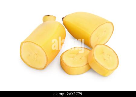 banane de bébé isolée sur fond blanc avec masque et profondeur de champ complète Banque D'Images