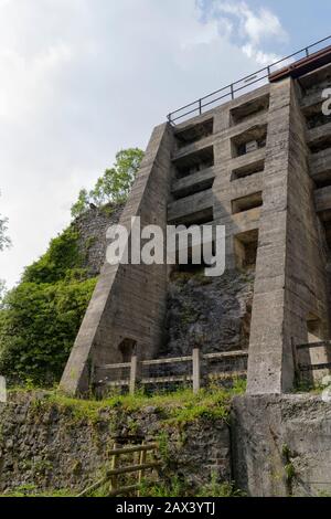 Œuvres de Limekiln conservées à Millers Dale, Derbyshire England, sentier Monsal Banque D'Images