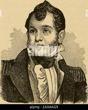 Histoire des jeunes des Etats-Unis . A la mort, ne abandonnez pas le navire ! Ensuite, sur le lac Érié, il y a eu un concours (sept 10, 1813) entre un escadron britannique de six navires et un escadron anaméricain de neuf; ces derniers étant sous-commandement de Lieut. O. H. Perry. Son vaisseau amiral a nommé le Laurent, après le courageux capitaine du Chesapeake; et son drapeau s'était inscrit sur lui les mots mourants du Lawrence. Mais le thisship a été presque détroyé dans le combat; et Perry, gettingdans un bateau ouvert, a transféré son flagrant à un second navire, et a gagné le vic-tory. Quand les Britanniques sont sur-rendus. P Banque D'Images