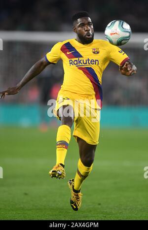 SÉVILLE, 09-02-2020. Ligue Espagnole De La Division Primera. LaLiga. Estadio Benito Villamarin. Samuel Umtiti (FC Barcelona) pendant le jeu Real Betis - FC Barcelona. Banque D'Images