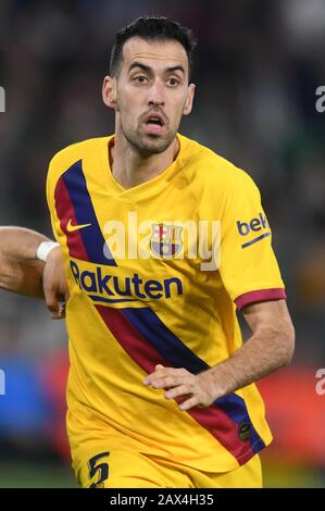 SÉVILLE, 09-02-2020. Ligue Espagnole De La Division Primera. LaLiga. Estadio Benito Villamarin. Sergio Busquets (FC Barcelona) pendant le jeu Real Betis - FC Barcelona. Banque D'Images