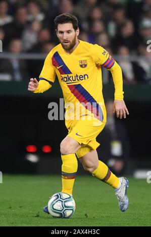 SÉVILLE, 09-02-2020. Ligue Espagnole De La Division Primera. LaLiga. Estadio Benito Villamarin. Lionel Messi (FC Barcelona) pendant le jeu Real Betis - FC Barcelona. Banque D'Images