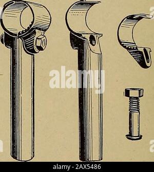 La revue des échanges de roues et de cycles . les engrenages sur l'arbre intermédiaire formés avec des brides parallèles providèrent avec des séries de roulements à billes disposées de manière circulaire et des dents de type rouleau ayant des endsjournalisés coniques dans ces roulements à billes, corroborent comme décrit. 3. La combinaison avec le moyeu et les brides par allèle ayant opposé des renfoncements ou des sock-ets et des ouvertures respectivement des roulements à billes N N, s'est tenue à nouveau dans ces ouvertures et ouvertures et les dents similaires à des rouleaux, bien calées à leurs extrémités dans les ouvertures de roulements à billes opposées, comme décrit. PATINS ET CLIPS. Au début, il y a peu de malles Banque D'Images