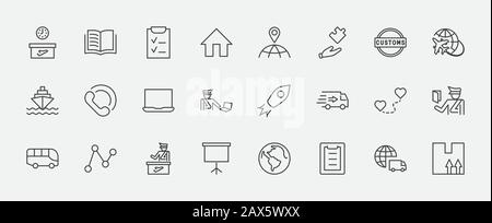 Icônes Vectorielles De La Série De La Journée Internationale Des Douanes. Contour Modifiable. 32 x 32 Pixels Illustration de Vecteur