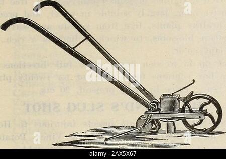 Jardin de Cole annuel . Cet outil s'est rapidement développé en faveur de la ferme, de la markéthas un cadre élevé et les dents en forme de burin COUPENT UN POUCE WIDETRAiLANG. Le PULVERIZER À LEVIER À PIED est un additforer de capital ou pour le réglage de l'usine. Les leviers à main régulent à la fois la largeur et 12 pouces, et peuvent être encore réduits en largeur en prenant des abats. Il cultive profondément et sans jeter la terre sur le theteeth tourner les coureurs de fraise sans les blesser. Un disque en acier i.at de 10 pouces monté sur un stabilisateur supplémentaire. Prix sans Pulverizer i^6.50. Remplissez ^8,00. Jardiniers et producteurs de fraises. ITEACH. Banque D'Images