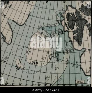 La mer à l'ouest de Spitsbergen; les observations océanographiques de l'expédition de Spitsbergen d'Isachsen en 1910 . Echelle V 6000.000. Banque D'Images