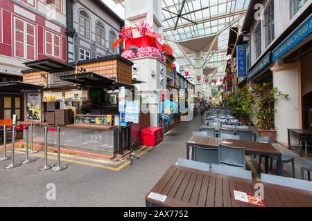 Les affaires à Chinatown Food Street sont médiocres en raison de l’éclatement du COVID-19, Singapour, Asie du Sud-est Banque D'Images