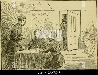 L'histoire de l'oncle Daniel de 'Tom' Anderson et vingt grandes batailles . -s'est défait qu'il ne ferait pas de risque d'une autre attaque, l'ennemi se fera une position, autant qu'ils auraient une position antiavantageuse, qu'ils le feront certainement, comme le theypeut choisir où ils se battront si nous poursuivrons. Oui, a dit le général Anderson; mais. Général, pourrait-on les noter si proches et les inquiéter pour les garder sur la course, et les détruire virtuellement avant qu'ils puissent se getback à leur propre terrain ? Vous savez que Avhile notre armyis terriblement malenterre, l'ennemi est certainement en aucune condition. C'est vrai, a dit le général McGrego Banque D'Images