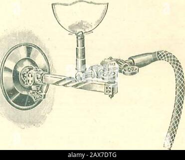 Fournitures pour installations à gaz, électriques et mixtes et produits divers . Donner deux feux à partir d'un support. Relié par des tuyaux à une cuisinière à gaz, pour la cuisson, le chauffage ou d'autres fins Banque D'Images