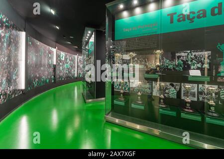 Visite du musée FC Sporting à l'arène Jose Alvalade Banque D'Images
