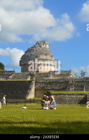 El Caracol, l'Observatoire, est une structure unique du site précolombien de la civilisation maya de Chichen Itza. El Caracol, qui signifie « clou » en espagnol Banque D'Images