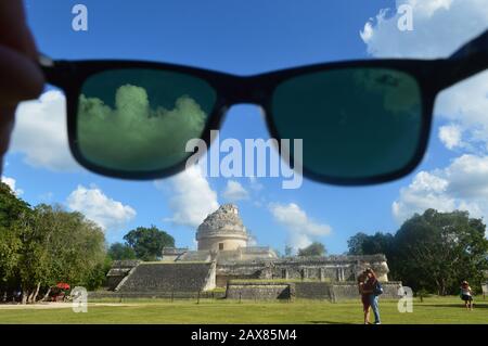 El Caracol, l'Observatoire, est une structure unique du site précolombien de la civilisation maya de Chichen Itza. El Caracol, qui signifie « clou » en espagnol Banque D'Images