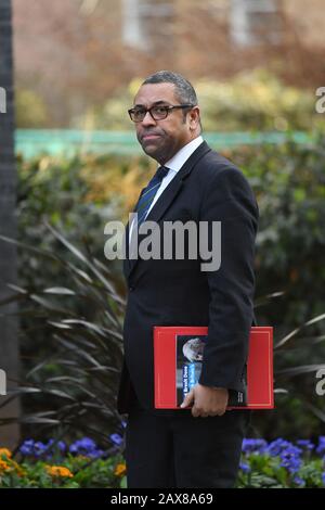 Le ministre sans portefeuille James arrive Habilement à Downing Street, à Londres, pour une réunion du Cabinet. Banque D'Images