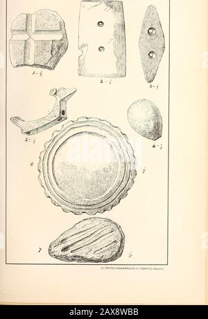 Antiquités des Indiens du Sud, en particulier des tribus de Géorgie . repassées par les Indiens, le capitaine Romans1 a remarqué des somcalles déejay marqués par les sauvages avec quelques marques non couth, mais la plupart d'entre eux lignes droites et croisées. Il a conjecté qu'ils avaient été utilisés pour broyer des éboux. Le seul moyen pour les indigènes possessedde restaurer un roseaux;e à leurs axeset autres outils en pierre usés et déduntés était, en frottant contre les pierres à aiguiser. Par conséquent, nous rencontrons fréquemment des pierres en forme de garrot, rainurées et marquées par le thisprocess. On se rappellera que les canesof durs de l'essaims du Sud sup Banque D'Images