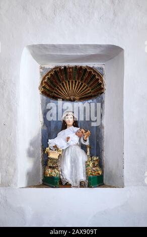 Figure de la Vierge Marie à Templo de San Bernardino à Valladolid, État du Yucatan, Mexique Banque D'Images