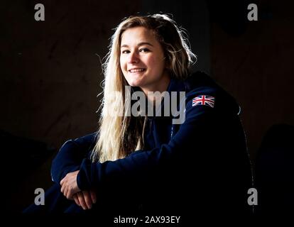 Shauna Coxsey lors de l'annonce de l'équipe d'escalade Team GB Tokyo 2020 à L'Occasion des travaux D'Escalade, Sheffield. Banque D'Images