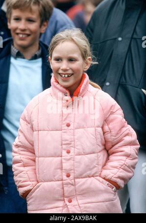 Zara Phillips Lors Des Épreuves Du Stoneaston Park Horse, Angleterre, Mars 1989 Banque D'Images