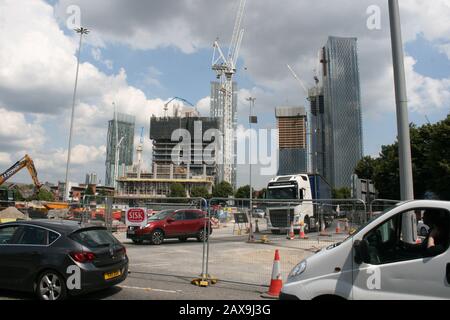 Deansgate Square Tower Bloque La Construction, Deansgate, Manchester, Angleterre, Royaume-Uni. Banque D'Images