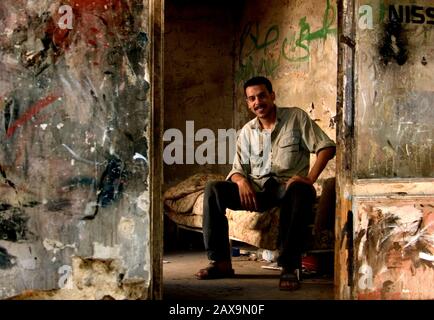 Chambre d'homme de nuit, le Caire, Egypte. Banque D'Images