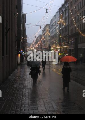 Helsinki, Pluie Banque D'Images