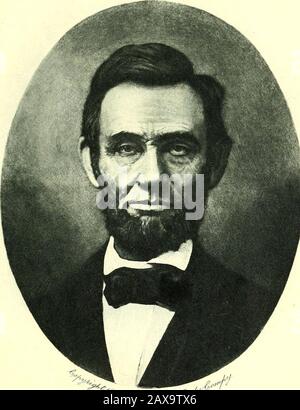 Oeuvres complètes d'Abraham Lincoln : [extraits] . i/ -f.B.Jia7ls fils. IV!.- •2*7/2r A. Lincoln D'une photo faite pour Commémorer l'Ap-pointement de Grant en tant que Lieutenant-général Commandant en chef. Banque D'Images