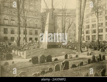 A Boston et à propos de l'historique. MAISON PAUL REVERE. North STREET.le héros du Midnight Ride est né à Boston, 1735. Il était un geron et un graveur de plaques de cuivre par le commerce, et a fait l'apl pour le papier commandé en 1775 par le Congrès provincial. Il était membre du célèbre Tea Party. Le 18 Avril. 1775. À la demande de Joseph Warren, il a sous-emporté la balade mémorable, célébrée par Longfellow, avec pour objet d'avertir les patriotes de Concord et Lexmgton de l'approche britannique vers ces villes.Revere a été capturé près de la fin de son voyage, mais a été libéré le lendemain. Après Banque D'Images