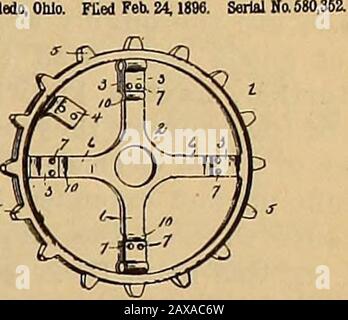 La revue du commerce de la roue et du vélo . Hi, Erie, Pa. Déposé Le 25 Mars. 1896 diamètre intérieur uniforme. ding extérieurement de l'extrémité intérieure et 567,993. FHBOMATIG ™* ^^^*![*?^25 frtral «*id a contracté la bouche avec un diamètre progressivement croissant! . Revendication.—I. Thecombination avec selle et support à ressort 667,161. Velocipede-PEDAU AUfT LB Qeihd FueoE, Pitts- disposés sous la selle et s'étendant vers la selle-pommel, 8 U. a cycle Iit Company, même endroit. Déposé Le 1er Octobre 1883. Numéro de série 564,345. Ce dernier et l'extrémité du support de ressort qui s'étend jusqu'au dessin ou en déplaçant le tho ressort-suppor Banque D'Images