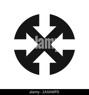 Flèches horistal à l'intérieur de l'icône de cercle pour l'application ou bouton isolé sur fond blanc. SPE 10 Banque D'Images