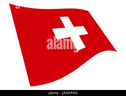 Un graphique de drapeau suisse isolé sur blanc avec chemin de découpe Banque D'Images