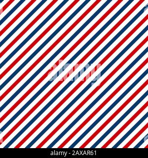 Lignes diagonales rouges et bleues motif abstrait sans couture. Barbershop texture vintage. SPE 10 Banque D'Images