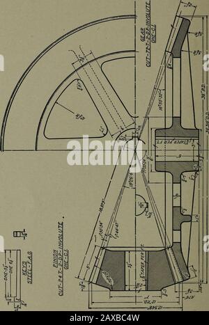 Schéma de la machine ; un guide pratique des méthodes standard de représentation graphique des machines, y compris des dessins détaillés complets d'une pompe duplex et d'un générateur de courant direct . ACIER SIMPLE -F.A.O. Fig. 41. Détail du pignon à mailler avec l'engrenage de la Fig. 40 50 DESSIN DE MACHINE. RRR C5 - ^ i # CO u; IR, L, ^ i if 3 S 3 ^ K to 1 V ^ :^ 1 u Z2 o&gt;l&gt;o Banque D'Images