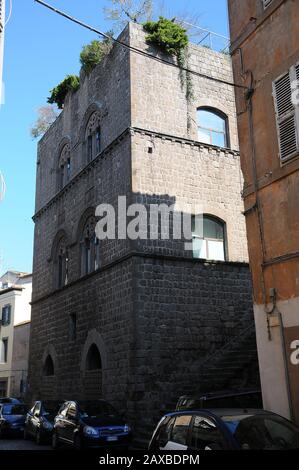 Ancienne rue de Viterbo, Italie Banque D'Images