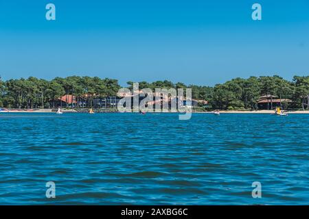 Lac marin Port d'Albret dans le Vieux-Boucau-les-bains dans les Landes en Nouvelle Aquitaine Banque D'Images