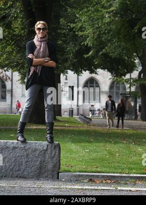 Linkoping, Suède 20100924.Emma Wiklund (née Sjöberg le 13 septembre 1968) est une actrice et modèle de mode suédoise. Photo Jeppe Gustafsson Banque D'Images