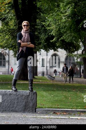 Linkoping, Suède 20100924.Emma Wiklund (née Sjöberg le 13 septembre 1968) est une actrice et modèle de mode suédoise. Photo Jeppe Gustafsson Banque D'Images