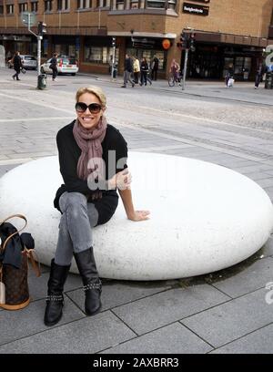 Linkoping, Suède 20100924.Emma Wiklund (née Sjöberg le 13 septembre 1968) est une actrice et modèle de mode suédoise. Photo Jeppe Gustafsson Banque D'Images