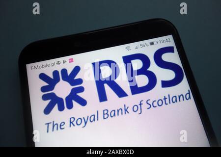 Logo Royal Bank of Scotland sur smartphone Banque D'Images