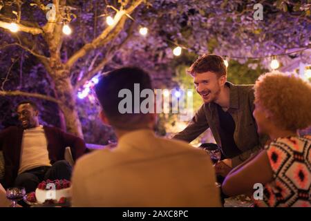 Friends enjoying garden party Banque D'Images