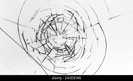 Trous de billes en verre sur fond blanc Banque D'Images