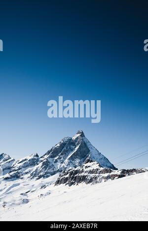 Vue sur le pic de Matterhorn depuis le point de glacier, Zermatt, Suisse Banque D'Images