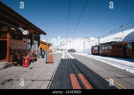 Gare ferroviaire de Gornergrat à Zermatt, Suisse Banque D'Images