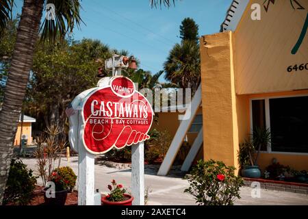 Hôtel vintage sur Sanibel Island, hôtel Castaways en Floride Banque D'Images