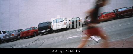 Personne en train de courir sur la route, San Francisco, Californie, États-Unis Banque D'Images