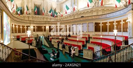 Torino, ITALIE - Mars 2011:la reconstruction de la chambre du Sénat à l'occasion du 150ème anniversaire de l'unification de l'Italie. Banque D'Images